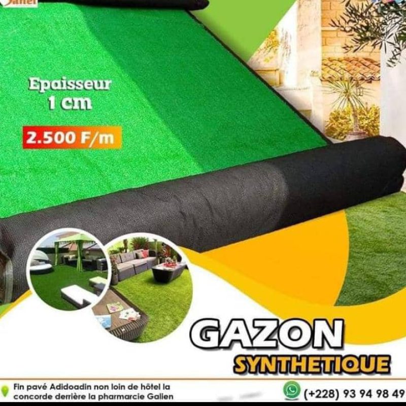 Gazon synthitique. Epaisseur 1cm